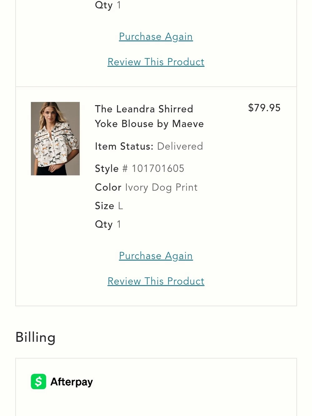 White Dog Print Puff Sleeve Blouse